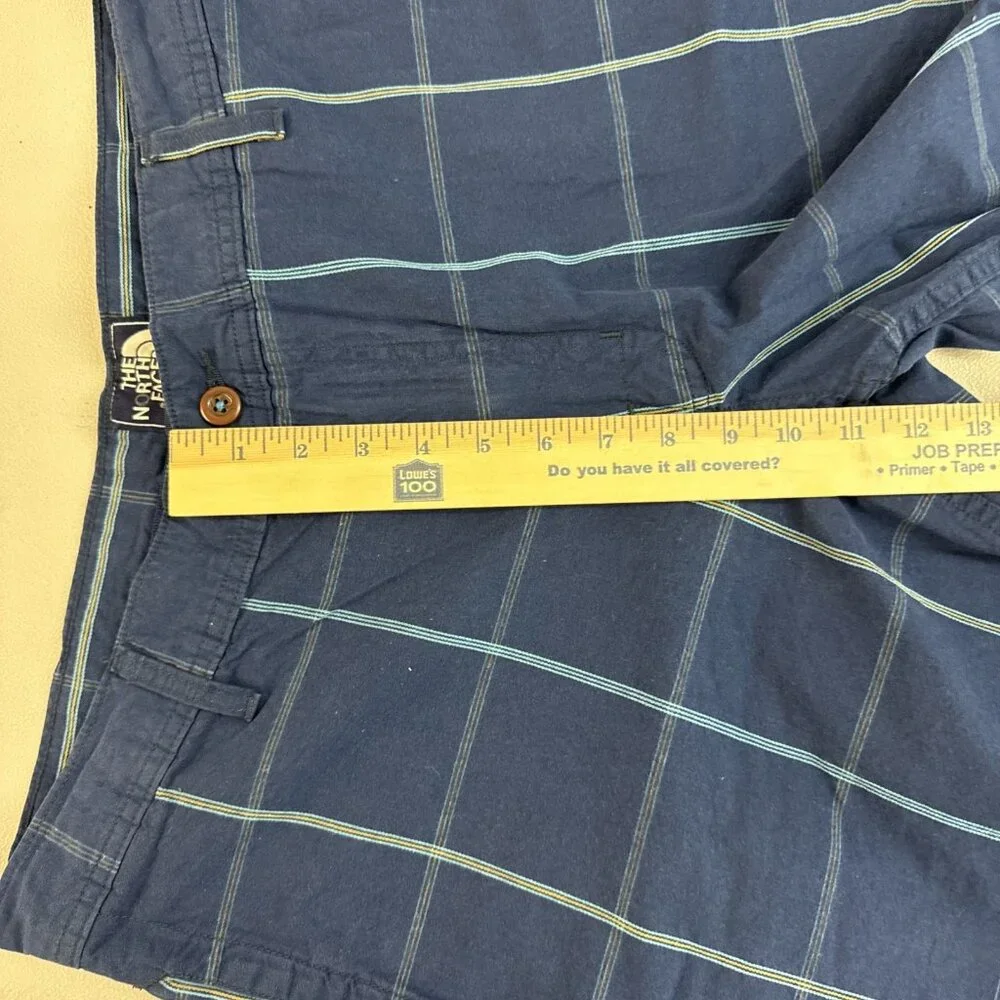 The‎ North Face Men's Blue Plaid Cotton Casual Hiking Townie Shorts Size 36 Reg